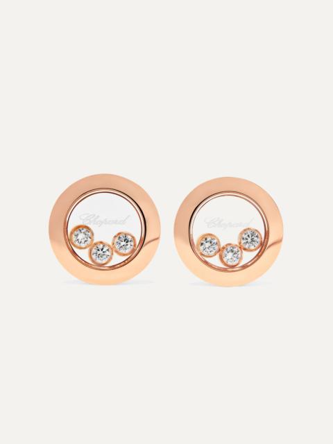 Chopard Happy Diamonds 18-karat rose gold diamond earrings