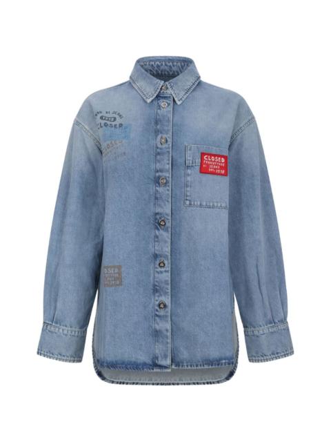 CLOSED buttoned logo-patch shirt