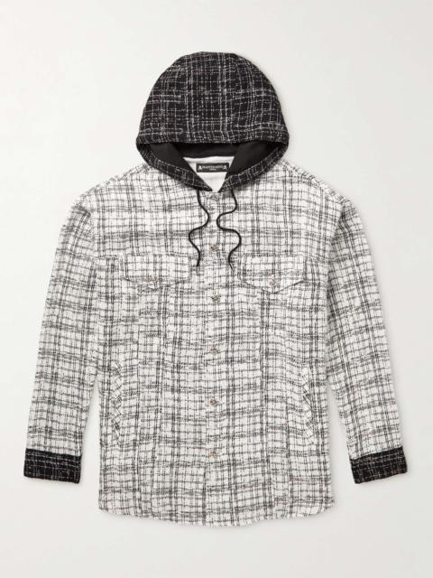 MASTERMIND WORLD Logo-Embroidered Hooded Cotton-Blend Tweed Overshirt