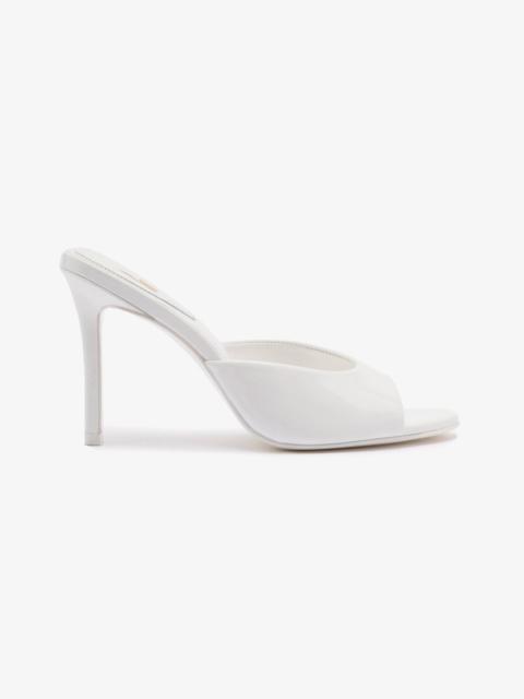 Larroudé Jasmine Hi Mule In White Leather