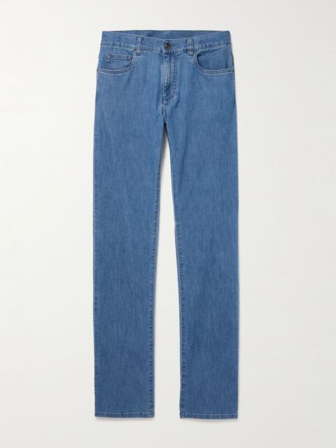 Canali Slim-Fit Straight-Leg Jeans Blue