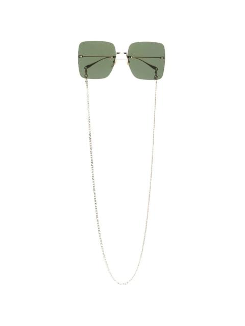 GUCCI rimless oversized-frame sunglasses