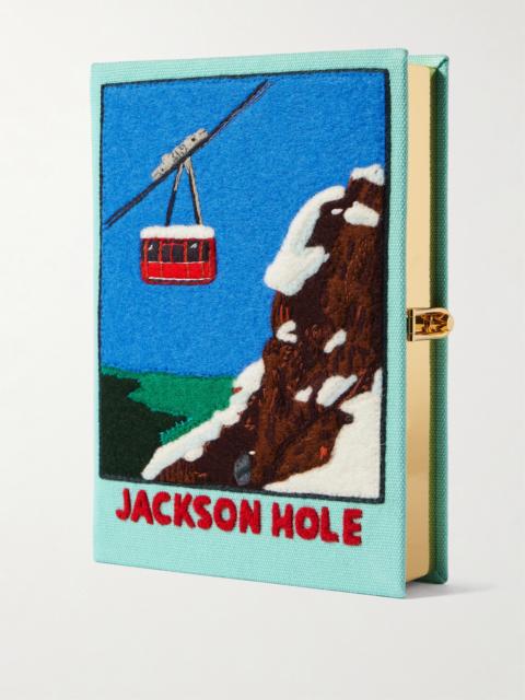 Olympia Le-Tan Jackson Hole Embroidered Appliquéd Canvas Clutch