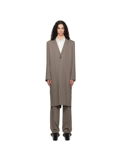 Rick Owens Gray Temple Twisted Wool Concordian Coat