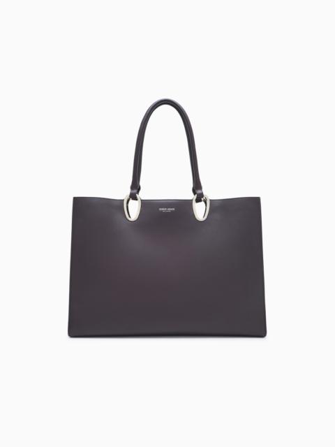 GIORGIO ARMANI MEDIUM SHOPPER BAG IN LEATHER