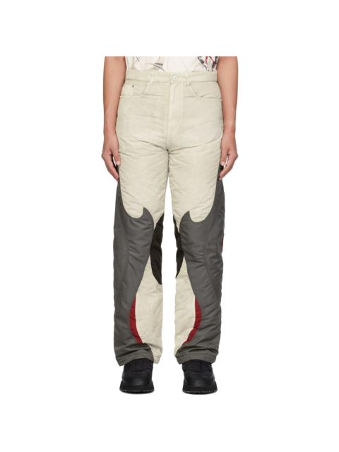 KUSIKOHC White & Gray Rider Trousers | REVERSIBLE