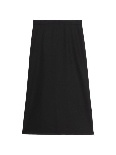 A-line flared wool skirt