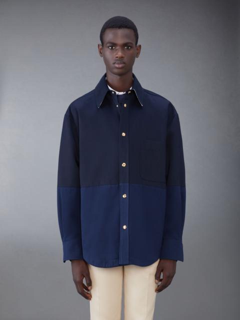 two-tone cotton-gabardine jacket