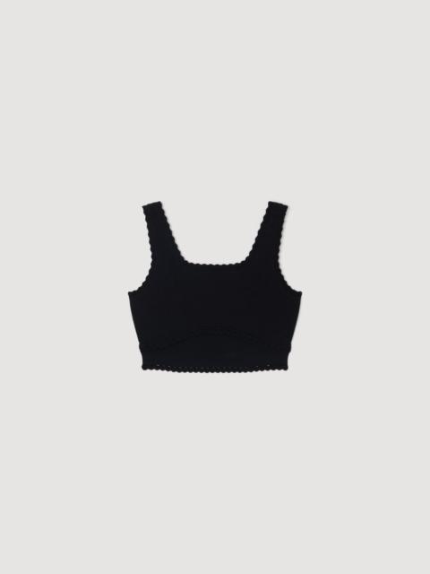 Sandro CROPPED DECORATIVE KNIT TOP