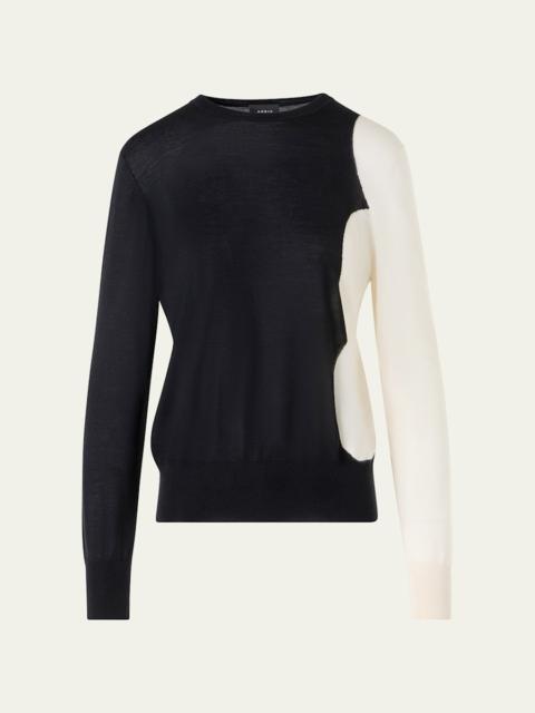 AKRIS Cloud Cashmere-Silk Crewneck Sweater
