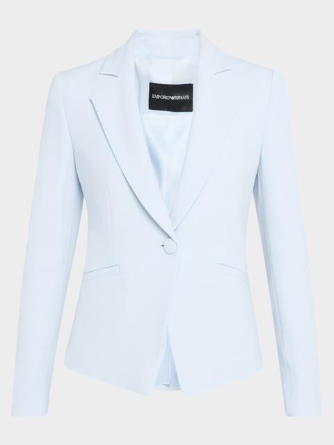EMPORIO ARMANI Single-Button Cady Crepe Blazer
