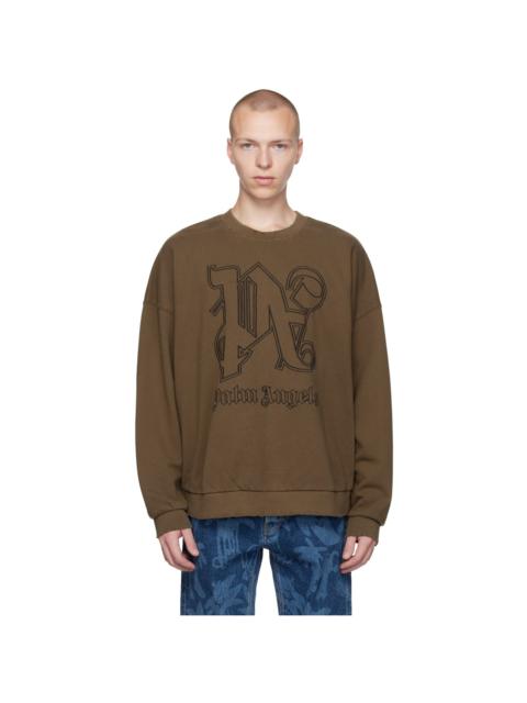 Palm Angels Brown Monogram Sweatshirt
