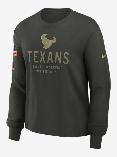 Nike Houston Texans Salute to Service Sideline Women's Nike Dri-FIT NFL Long-Sleeve T-Shirt