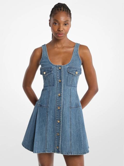 MICHAEL KORS Pleated Denim Mini Dress