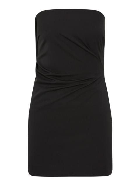 Draped Wool Mini Dress black