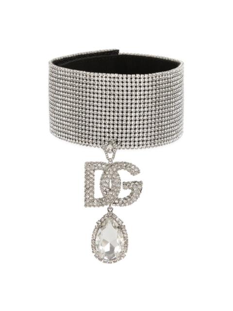 KIM DOLCE&GABBANA Semi-rigid “D&G” multi-chain choker in Silver for