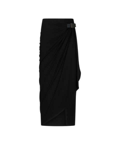 TOM FORD WRAP SKIRT WITH LEATHER DETAIL