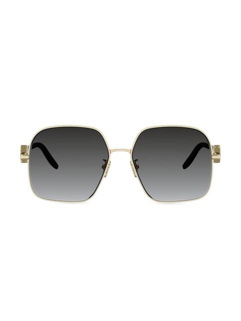 FENDI Women's FF Diamonds 58MM Square Sunglasses - Shiny Gold Gradient Smoke