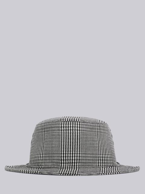 Thom Browne Black and White Cavalry Twill Wool Prince of Wales Classic Bucket Hat