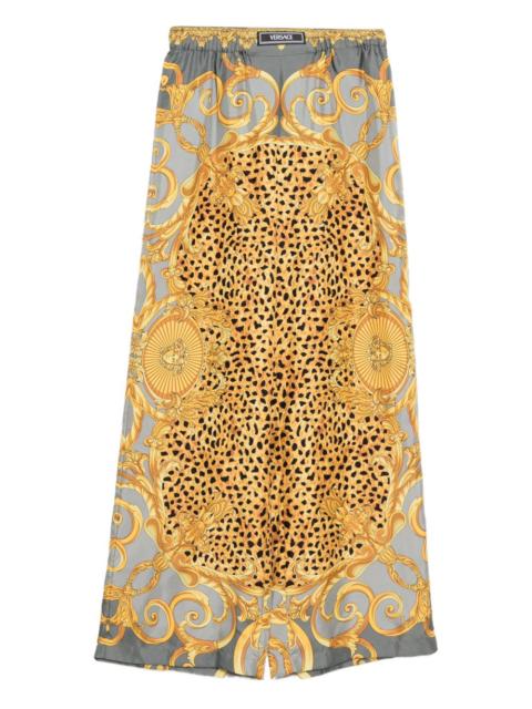 VERSACE printed silk twill pants
