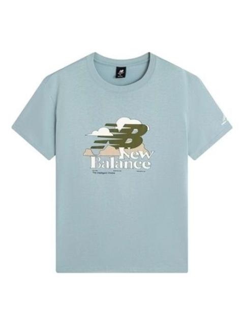 New Balance Logo Print Tee 'Sky Blue Green' AMT22365-HAS