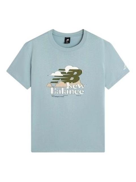 New Balance New Balance Logo Print Tee 'Sky Blue Green' AMT22365-HAS