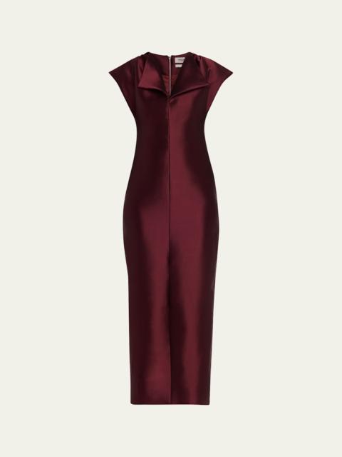 CHRISTOPHER JOHN ROGERS Peel Cap-Sleeve Sheath Midi Dress