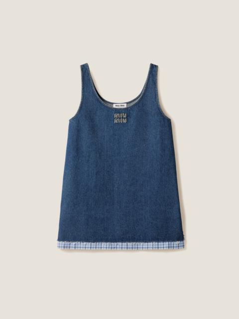 Miu Miu Washed denim mini-dress