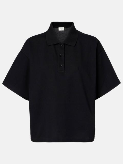 SAINT LAURENT Cassandre cotton-blend piqué polo shirt