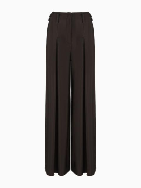 GIORGIO ARMANI ASV wide trousers with pleats in double viscose jersey