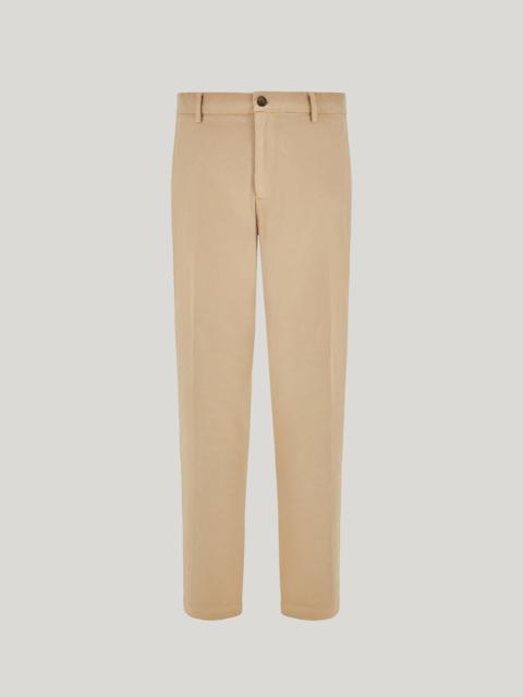 Canali SAND-COLORED COMFORT COTTON GABARDINE CHINOS