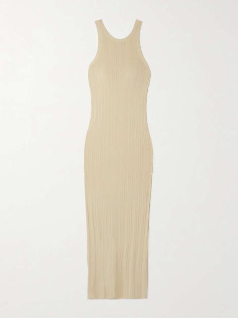 TOTEME Ribbed-knit maxi dress Cream