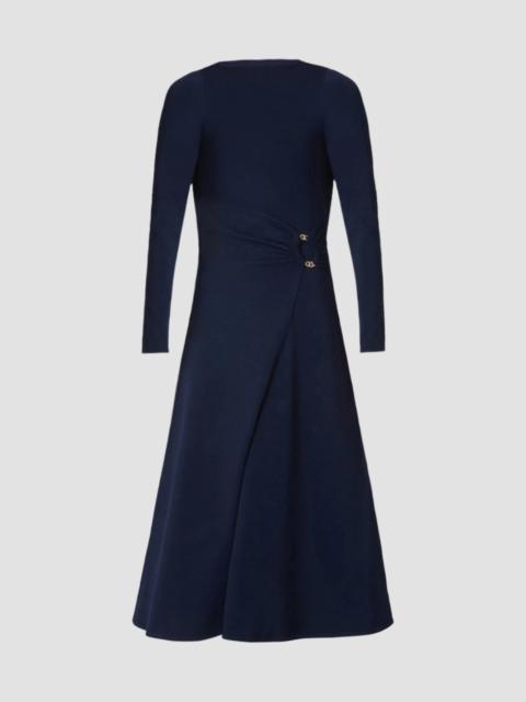 Shoshanna Women's Harrison O-Ring Wrap Midi Dress - Navy