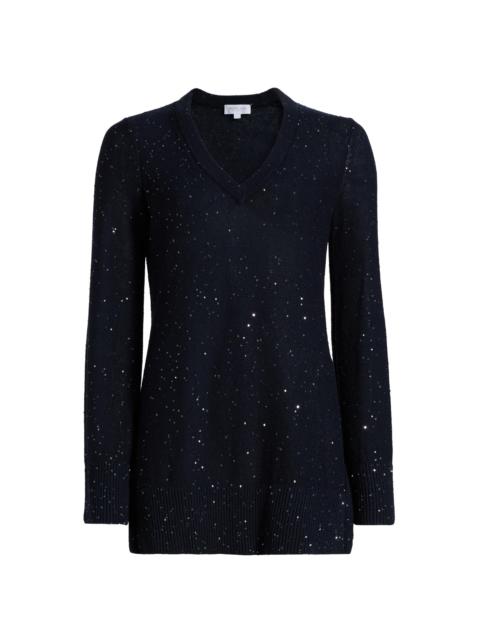 MICHAEL KORS COLLECTION Women's Sequin V-Neck Sweater - Midnight
