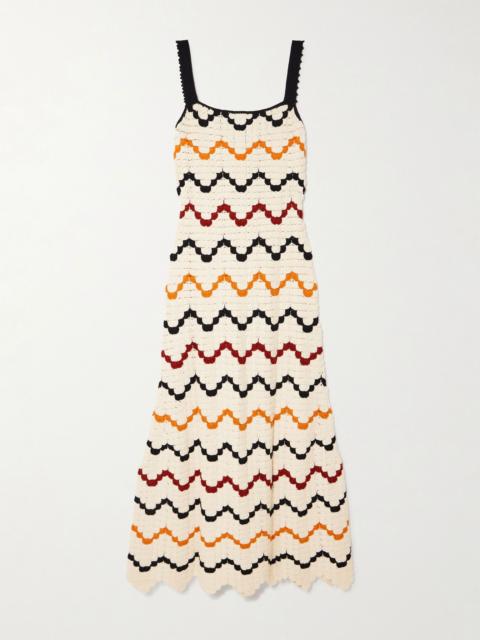 ESCVDO Marea crocheted cotton maxi dress Ivory