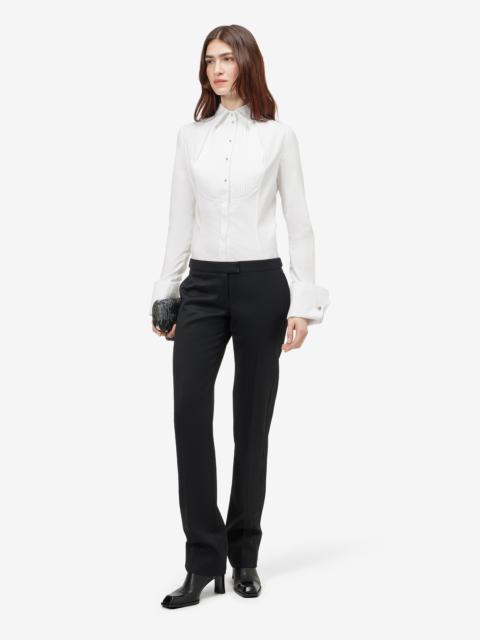 Alexander McQueen Women's Tuxedo Striped Shirt in Optical White