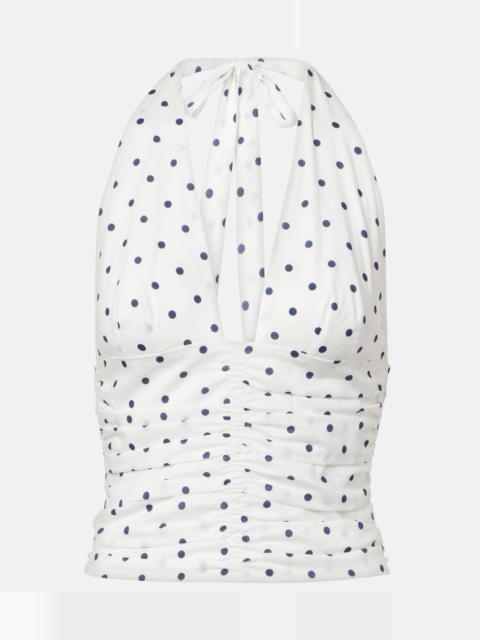 POSSE Edie polka-dot halterneck top