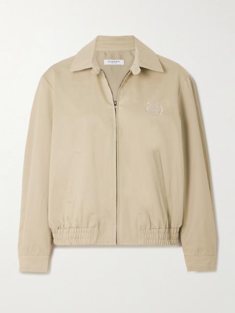 Sporty & Rich Prep H & w Crest Embroidered Cotton-twill Jacket