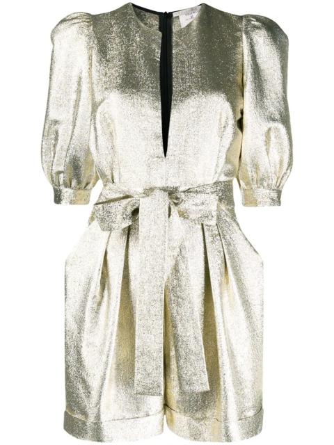 Stella McCartney metallic glitter half-sleeves playsuit