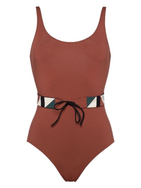 ERES Damier belted swimsuit