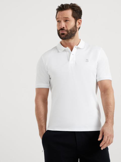 Cotton jersey polo with logo
