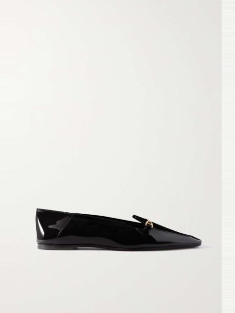 SAINT LAURENT Chris embellished patent-leather loafers