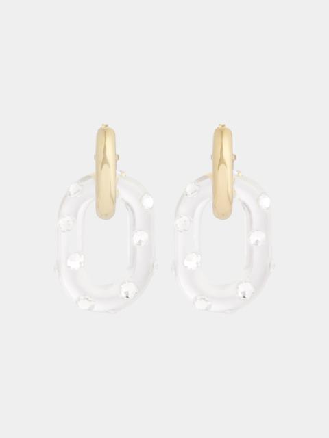 rabanne OVERSIZED XL LINK RHINESTONE EARRINGS