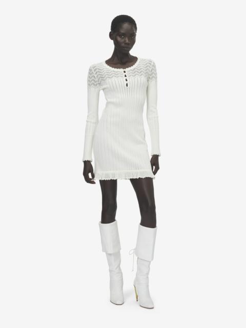 Alexander McQueen Pointelle Knit Mini Dress