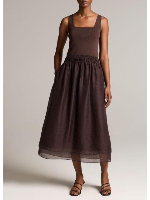 Vince Square-Neck Mixed-Media Dress
