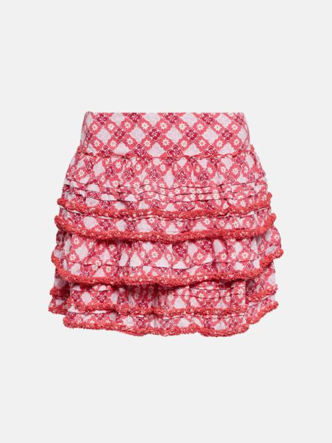 Bibi printed tiered miniskirt