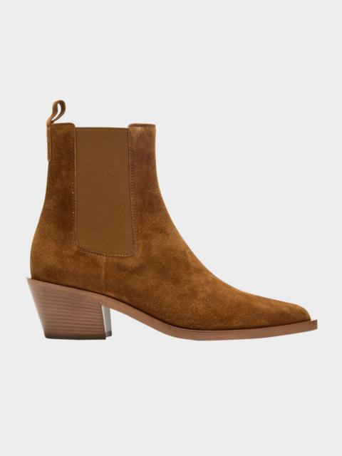 Gianvito Rossi Wylie Suede Western Chelsea Booties