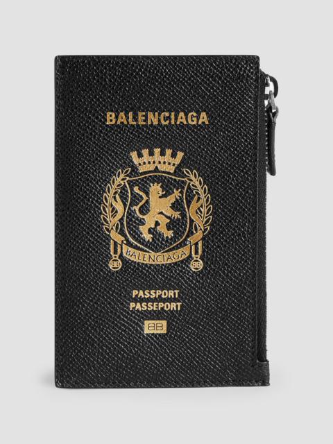 BALENCIAGA Men's Passport Long Coin and Card Holder - Black