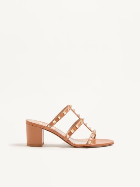 Valentino ROCKSTUD CALFSKIN LEATHER SLIDE SANDAL 60 MM
