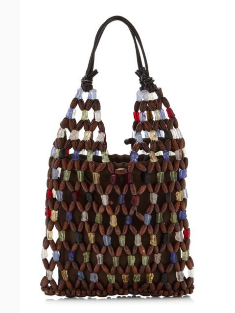 STAUD Kelly Beaded Bag brown